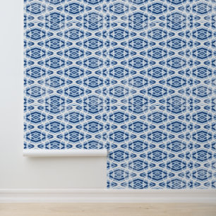 Dusty Blue Oriental Gefärbte Krawatte Pattern Tapete