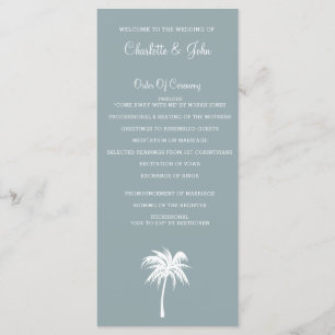 Dusty Blue Palm Tree Beach Programmes de mariage
