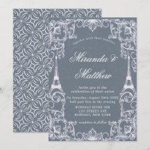Dusty Blue Paris France Theme Wedding