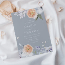 Dusty Blue & Peach Modern Elegante Hochzeit