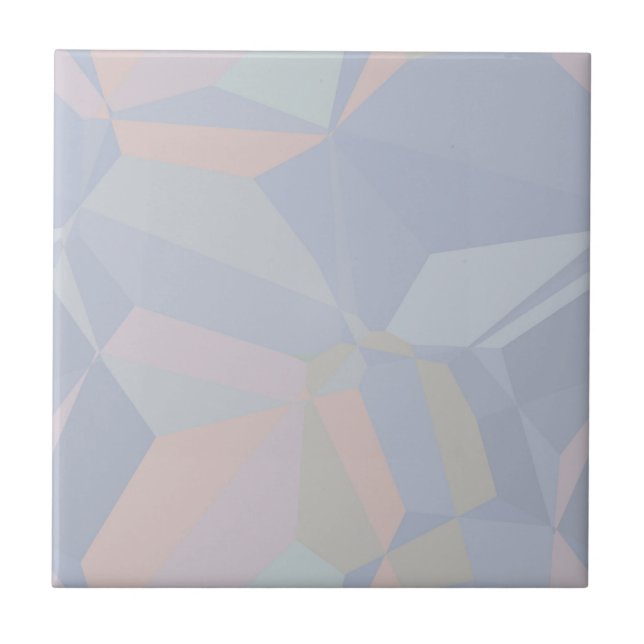 Dusty Blue & Peach Seamless Polygons Fliese (Vorderseite)