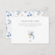 Dusty Blue Pearls & Prosecco Custom Brautparty Begleitkarte (Vorne/Hinten)