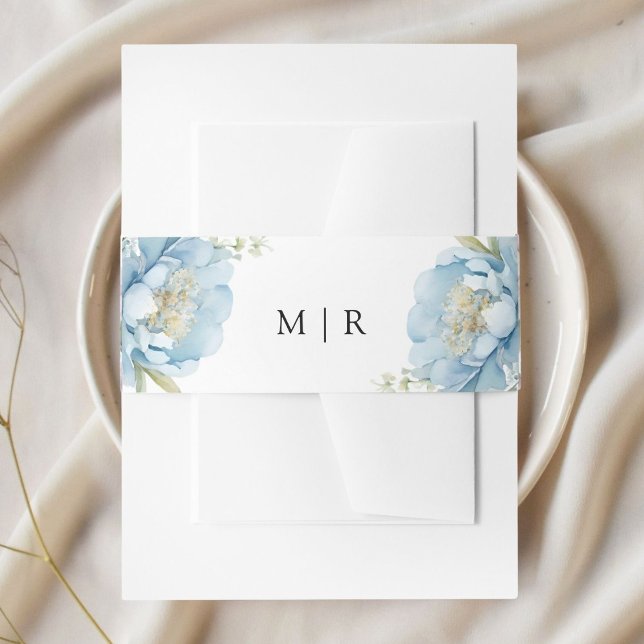 Dusty Blue Peony Einladungsbanderole (Von Creator hochgeladen)