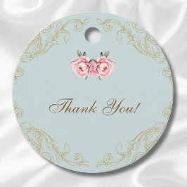 Dusty Blue Peony Vintag Brautparty Vielen Dank Geschenkanhänger