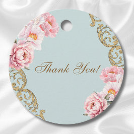 Dusty Blue Peony Vintag Brautparty Vielen Dank Geschenkanhänger