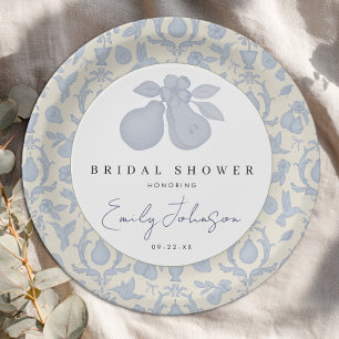 Dusty Blue Perfect Pear Brautparty Dinner Plate Pappteller
