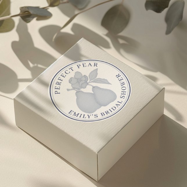 Dusty Blue Perfect Pear Brautparty Stickers (Favor Sticker)