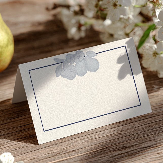 Dusty Blue Perfect Pear Folded Platzkarte (Table Place Card)
