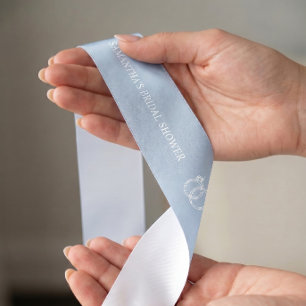 Dusty Blue Personalisiert Brautparty Satinband