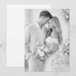Dusty Blue Photo Save the Date Einladung