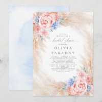 Dusty Blue Pink Blume Pampas Grass Brautparty