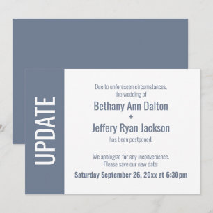 Dusty Blue Postponed Wedding Announcement Einladung