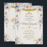 Dusty Blue Princess Mis Quince Birthday Einladung<br><div class="desc">Dusty Blue Princess Mis Quince Birthday Einladung</div>