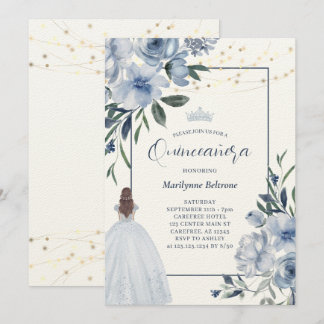 Dusty Blue Princess Quinceañera Einladung