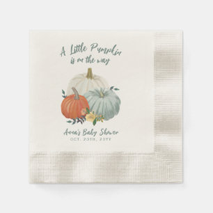 Dusty Blue Pumpkin Baby Shower Serviette