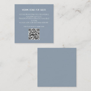 Dusty Blue QR Code Modern Wedding Details Minimal Begleitkarte