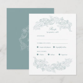 Dusty Blue Rokoko - RSVP-Karte RSVP Karte