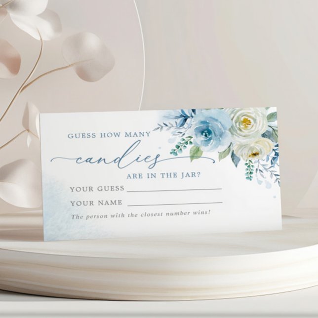 Dusty Blue Rose Combien de bonbons de douche Carte (Créateur téléchargé)