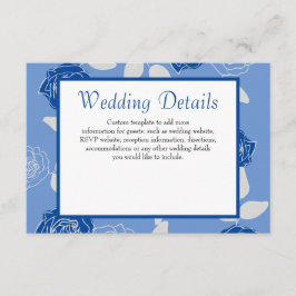 Dusty Blue Rose Elegante White Gray Floral Wedding Begleitkarte