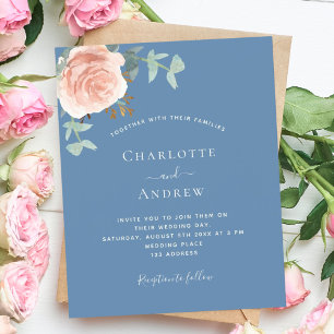 Dusty Blue Rose Goldbudget QR UAWG Hochzeit