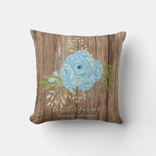 Dusty Blue Rose New Weds We3dding Geschenk Persona Kissen