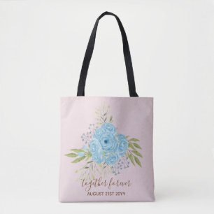 Dusty Blue Rose NewlyWeds Wedding Geschenk Persona Tasche