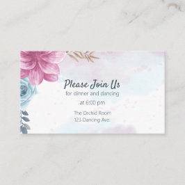 Dusty Blue Rose und Pink Floral Begleitkarte