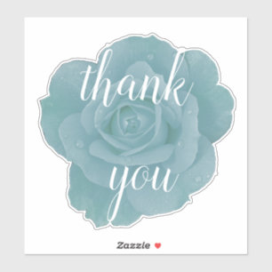 Dusty Blue Rose Vielen Dank Floral Wedding Aufkleber