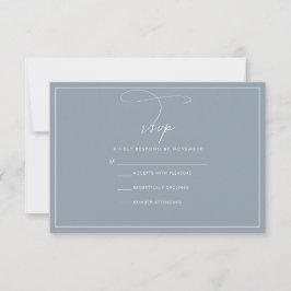 Dusty Blue RSVP CArd Karte