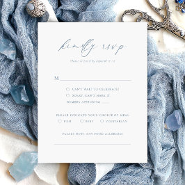 Dusty Blue RSVP Minimalist Wedding Card Karte