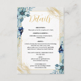 Dusty Blue Rustic Floral Enclosure Card - Elegant Begleitkarte