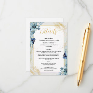 Dusty Blue Rustic Floral Enclosure Card - Elegant Begleitkarte