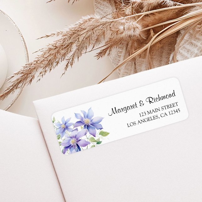 Dusty Blue Rustic Floral Wedding Address (Von Creator hochgeladen)