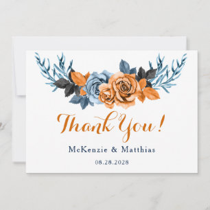 Dusty Blue & Rusty Peony Floral Vielen Dank Karten