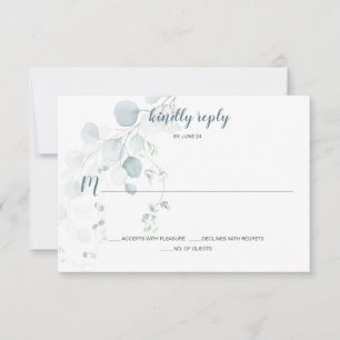 Dusty Blue & Sage Green Eucalyptus Botanical RSVP