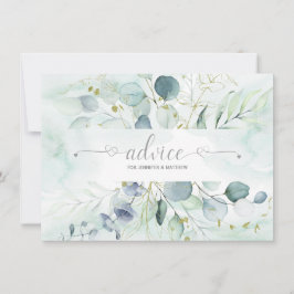 Dusty Blue Sage Green Eucalyptus Botanicals Hinweiskarte