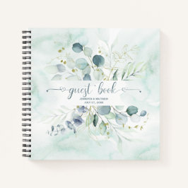Dusty Blue Sage Green Eukalyptus Botanischer Gast Notizbuch