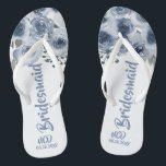 Dusty Blue Sage Watercolor Peony Bridesmaid Bevorz Flip Flops<br><div class="desc">Sie werden diese staubigen Blue and Sage Green Aquarellpeony Blume mit Peelage Blätter Liebe. Ideal für Ihre Hochzeitsfeiern!</div>