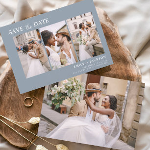 Dusty Blue Save the Date 4 Foto Einfach