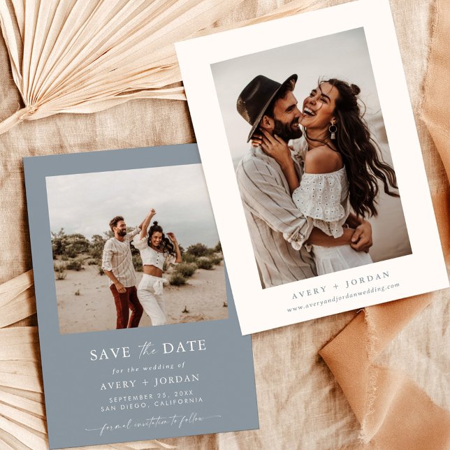 Dusty Blue Save the Date Foto Save the Date Einladung (Von Creator hochgeladen)