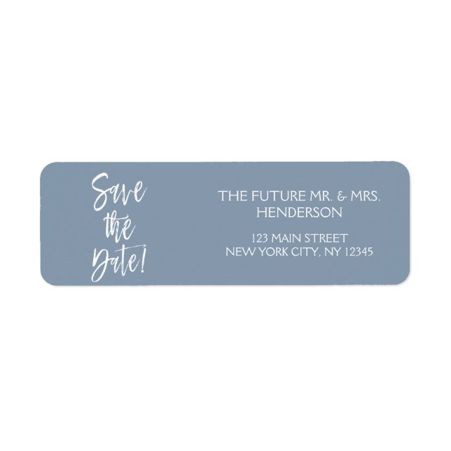 Dusty Blue Save the Date Rücksendeadresse (Vorne)