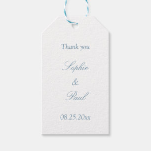 Dusty Blue Script Gastgeschenk Hochzeit Gift Tags Geschenkanhänger