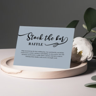 Dusty Blue Script Stock das Bar Brautparty Begleitkarte