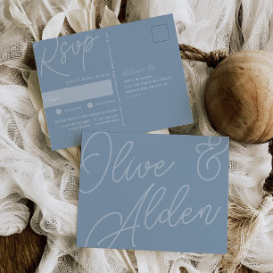 Dusty Blue Script Watermark Meal Choice UAWG Postkarte