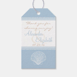 Dusty Blue Seashell Wedding Guest Gevor - Vielen D Geschenkanhänger