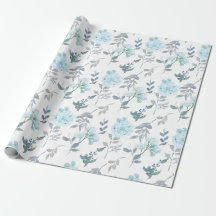 Dusty Blue & Silver Florals | Wasserfarbe