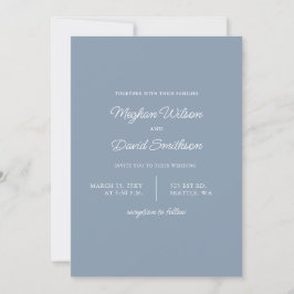 Dusty Blue Simple Élégant Moderne Invitation Maria