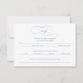 Dusty Blue Simple Elegant Wedding Carte RSVP