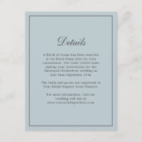 Dusty Blue Simple Elegante Wedding Details