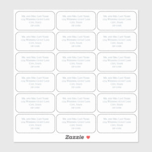 Dusty Blue Simple Guest Mailing List Name Aufkleber